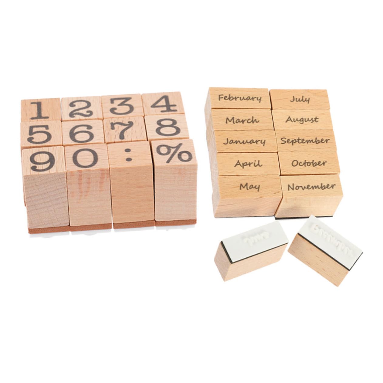 Uonlytech 6 Ensembles Sceau numérique en bois journalisation cachet de date Timbres de journal timbre de planificateur tampon bois scrapbooking timbres vintage tampon bois rétro caoutchouc
