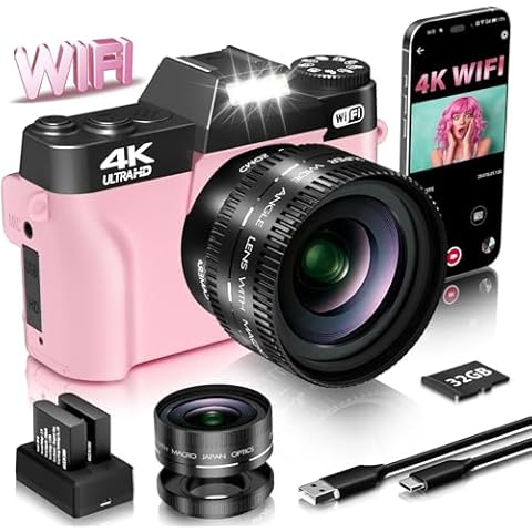 VJIANGER 4K Vlogging Camera with Flip Screen Cover