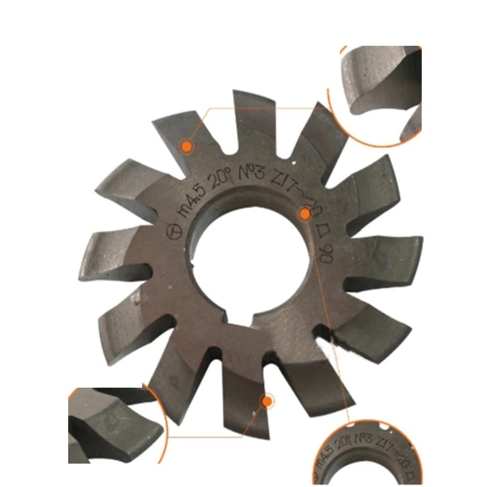 Evolventengetriebe, Zahnradfräser, Hochgeschwindigkeitsstahl-Evolventenzahnradfräser, M0.4-M5.0 Modul PA20 Grad, 8 Stück(M0.5)