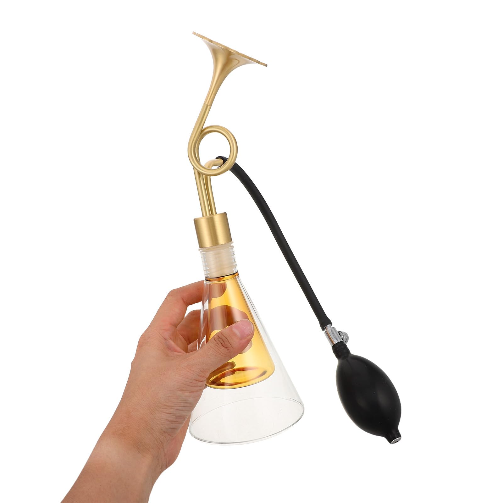Hemobllo Messing Glas Duftprobe Flasche mit Pumpe, Konische Form, Frosted