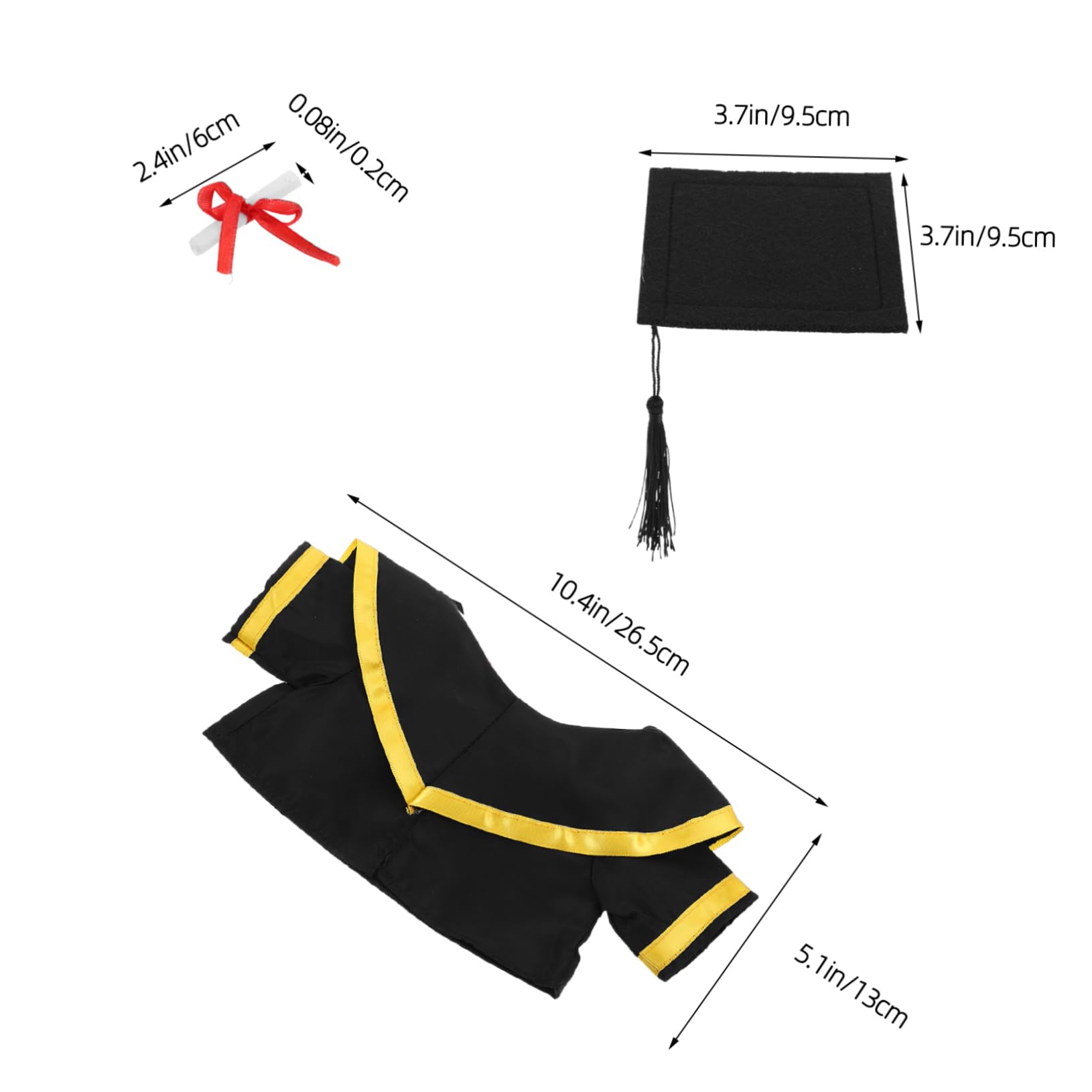 BRIGHTFUFU Graduation Bear Plush Outfit Set with Cap and Shawl Stuffed Animal Costume for Celebrating Graduations for Party Supplies and Souvenir Keepsakes