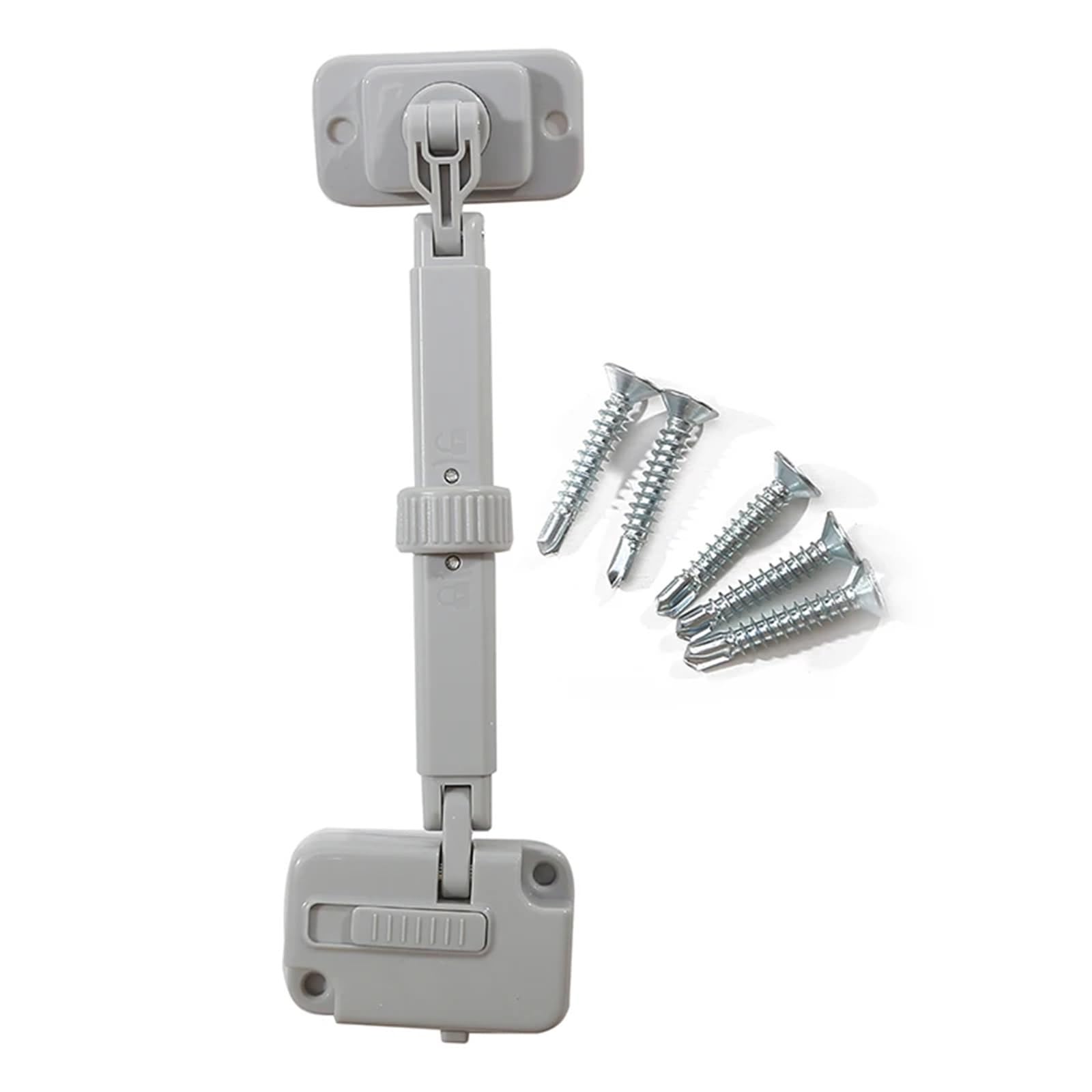 Window Hinges, 2Pcs Safety Lock Stopper Falling Prevention Limiter Care ForWindow Restrictor Adjustable Windowlock for Windows(Grey)