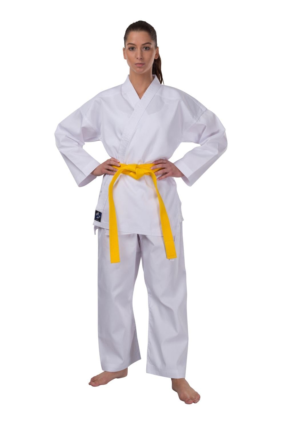 Karateanzug Basix weiß oder schwarz 7.5 oz - Karate Gi Set Größe 80 bis 200 cm - Jacke, Hose, Gürtel - Einsteiger Anzug