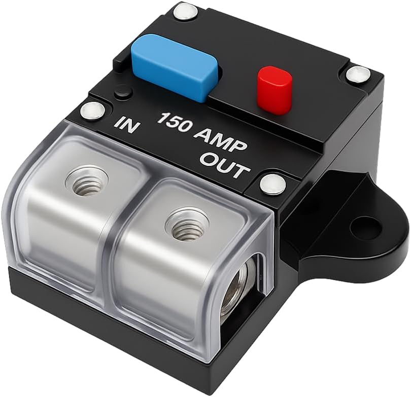 300A Car Resettable Circuit Breaker, Manual Reset Button Self Recovery Circuit Breaker with Waterproof Cover, Automotive Audio & Amps Protection, Universal for Vehicles