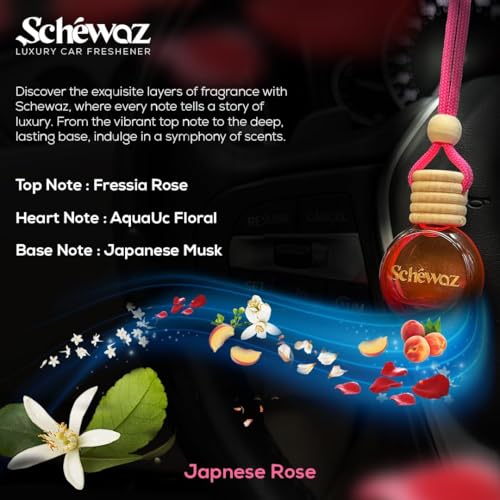Image of SHIVAJI Wild Berry Car Hanging Perfume with Wooden Cap,Pack of 1 (10ml, JapaneseRose)