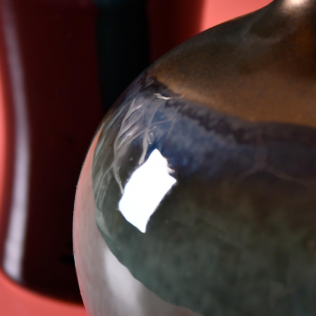 Blumenvase Keramikvase Ornamente, getrocknete Blumen Wohnzimmer Keramik, Blumenarrangement dekorative Vase, Balkon Wohndeko
