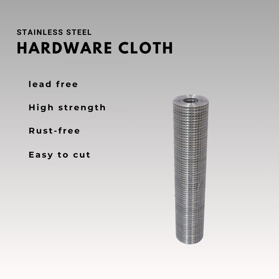 Generic 304 Stainless Steel 1/4 inch Wire Mesh Screen, 23.5 inches x 10 feet