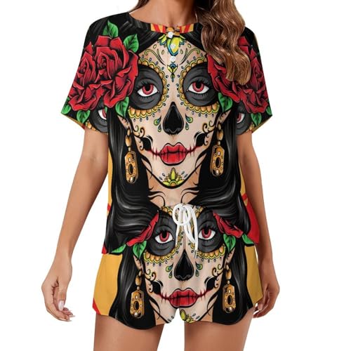 Pyjama pour femme manches courtes contre la chaleur avec ce sleepwear rose