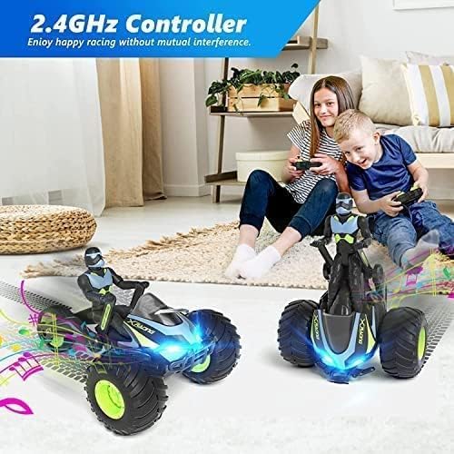 Image of GRAPHENE Remote Control Car 4x4 RC Crawler Stunt Car Toys (3 Wheel Stunt Bike),multicolor