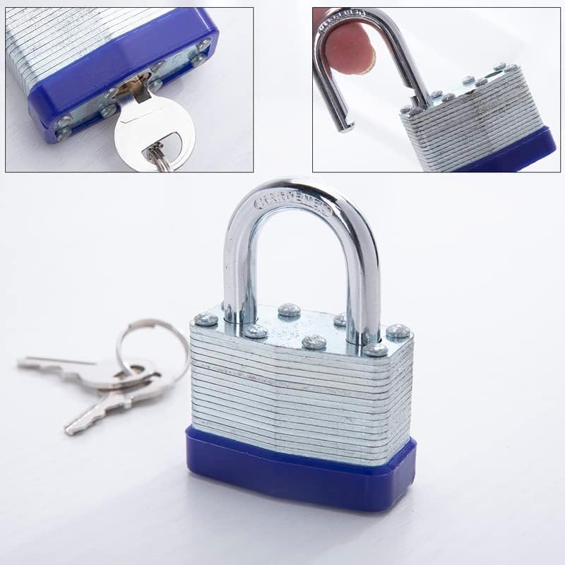 Miniatura 9 de Paquete de 4 candados con llave igual, candados de alta seguridad con llaves, candado resistente con cerraduras de llaves con llaves para uso al