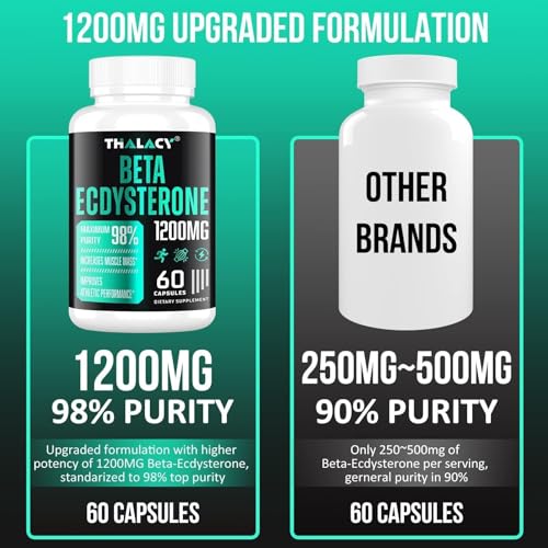 1200mg beta ecdysterone supplement 98 maximum purity ecdysterone supplements for lean muscle mass athletic performance amp strength 120 capsules