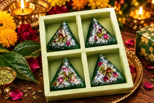Image of Paan Candle Pack of 4 Pieces | Betel Leaf Paan Decorative Candlees for Diwali, Festivals, Pooja & Home Decoration | Traditional Indian Festive Candle for Gifting