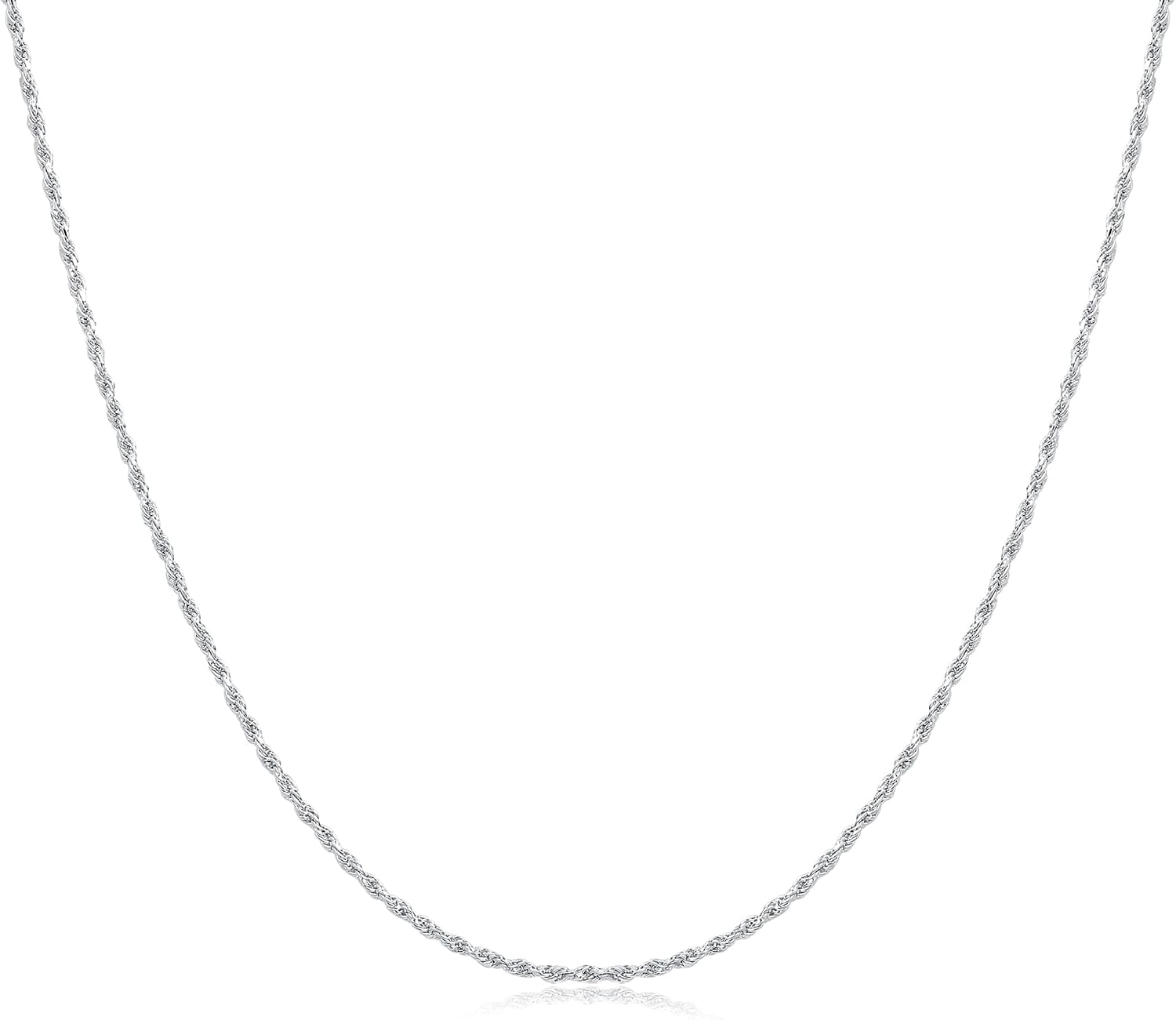 S925 Sterling Silver Necklaces 18k White Gold Plated Chain Necklace, Elegant Jewelry Gift for Women, Man, Birthday, Christmas, Mother’s Day, Father's Day, Weddings, Party