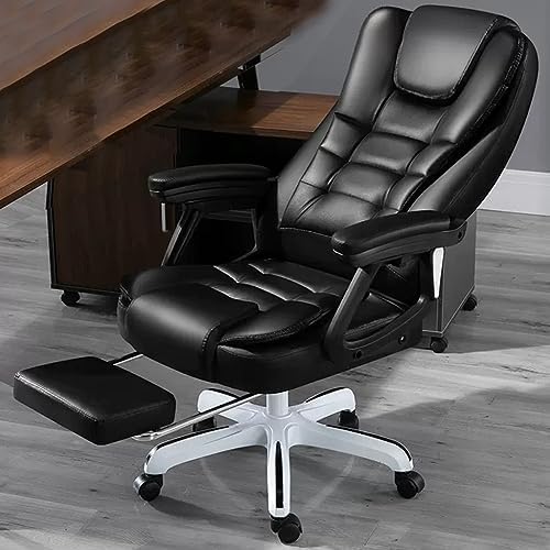 Chaise de bureau avec repose-pieds ergonomique et dossier haut réglable