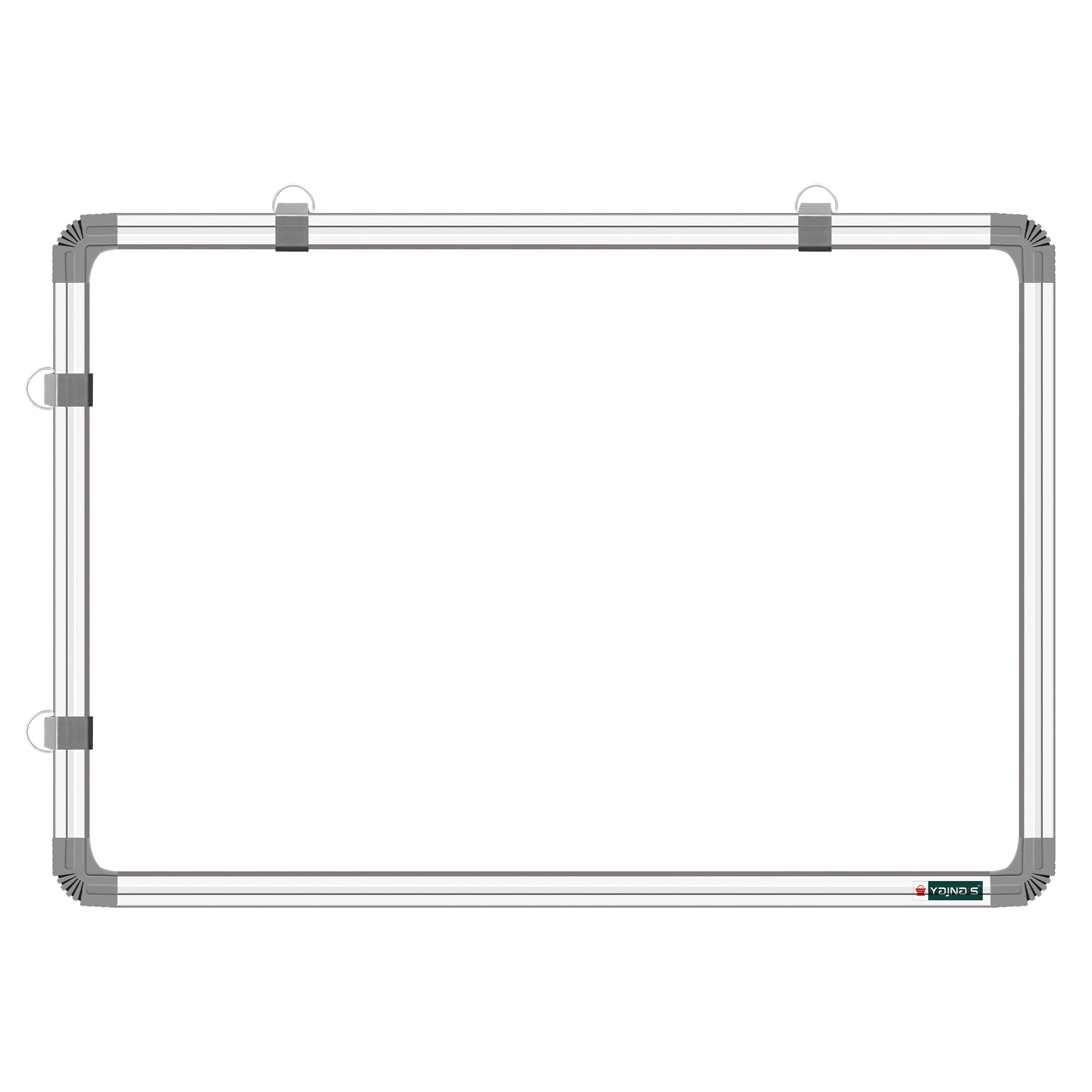 Non Magnetic (45CM x 60CM) 1.5X2 Feet Double Sided White Board and Chalk Board Both Side Writing Boards, one Side White Marker and Reverse Side Chalk Board Surface - Set of 1