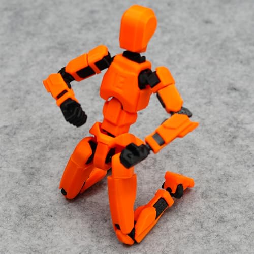 Image of Dummy 13 Action Figure Robot | Fully Articulated 3D Printed Robot Toy | 5.4-inch Collectible Figurine | Matte Finish | Unassembeled | Combo of 2 (Orange-Black+White-Black)