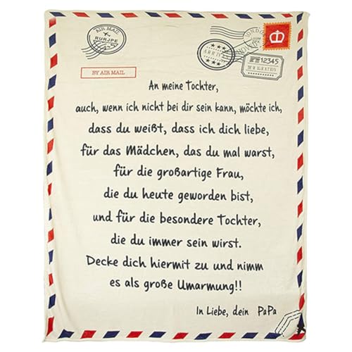 AYYDS Personalisierte Kuscheldecke An Meine Tochter Von Papa, 150 x 200cm...