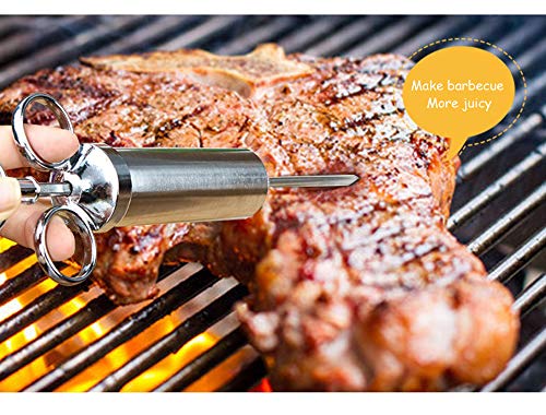 Decdeal Marinada Carne Molho para churrasco Seringa Tempero de aroma de 2 onças com 3 Marinade Flavo