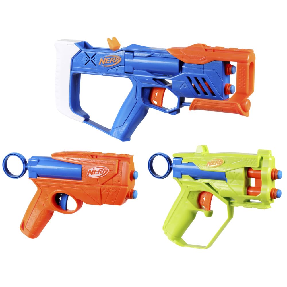 Nerf N-Series Triple Action Pack, 3 Blasters, 12 fléchettes N1, à partir de 8 ans