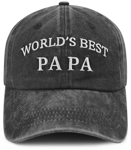 Image of World's Best Paw Paw Papa Uncle Hat for Grandpa Dad Men, Funny Adjustable Cotton Embroidered Grandfather Father Baseball Cap