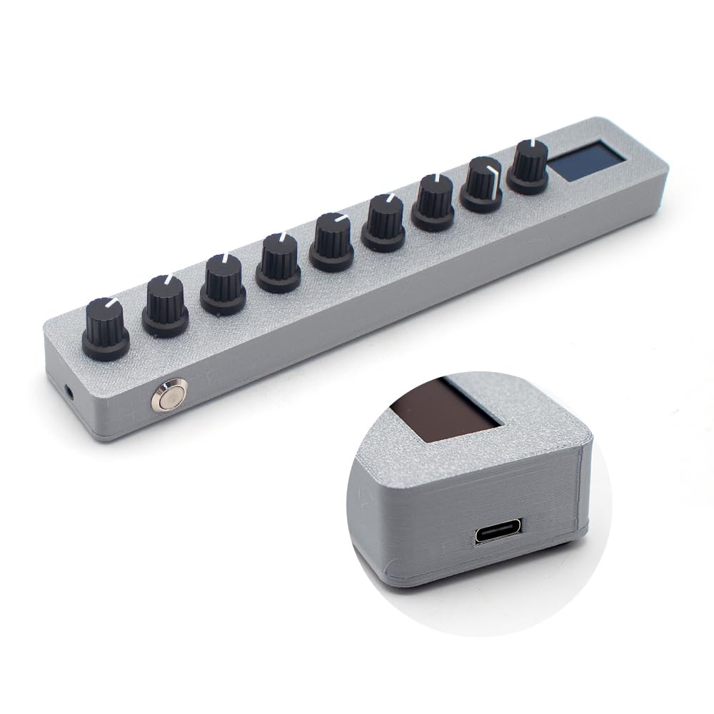 Toplionace Controlador Midi EM-K9 Knob: Pantalla Digital, Mapeo de Host, Control de Sintetizador.