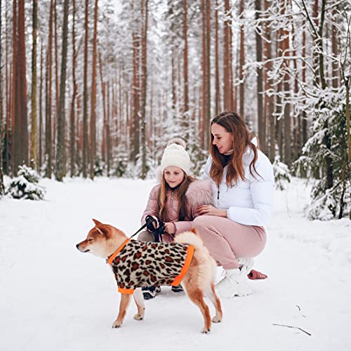 Pedgot 4 Pieces Dog Warm Sweaters Winter Dog Outfits Winter Warm Fleece Pet Sweater With Cute Polka Dot Leopard Star Plaid Design Windproof Puppy Shirt For Small Dogs And Cats, Medium #TOP6