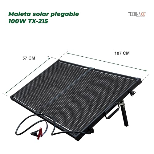 Cargador solar Technaxx de 100W TX-215 portátil monocristalino 3