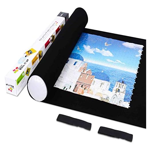LAVIEVERT Jigsaw Puzzle Roll Mat Felt Mat for Puzzle Storage Puzzle Saver Up to 1500 Pieces, Long Box Package, No Folded Creases, Environmentally Friendly - Black