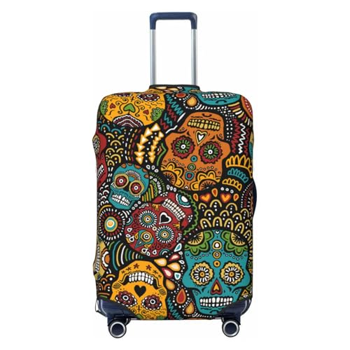 Sugar Skull Print Print Luggage Suitcase Covers Elastic Washable Luggage Protector Luggage Covers For Suitcase