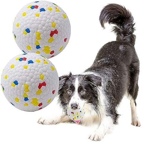 LIEVUIKEN Dog Balls Toys for Aggressive Chewers, Indestructible Bouncy Floating Balls for Dogs to Fetch, Durable Solid Rubber Ball for Training (2 PCS) Cover