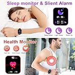 Smart Watch for Men Women Fitness: Waterproof Make/Answer Call Smart Watches for Men Digital Mens Watches Running Step Tracker Smartwatch Android Phones iPhone Samsung Compatible Heart Rate Monitor - Image 3