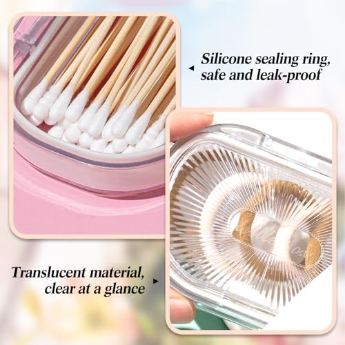 Kigley 4 Pcs Hair Tie Container Small Portable Travel Cotton Swab Holder Flosser Dispenser with Lid Plastic Box Beads Storage Containers for Small Items, 3.94 x 2.76 Inch (White) by Kigley - Image 5