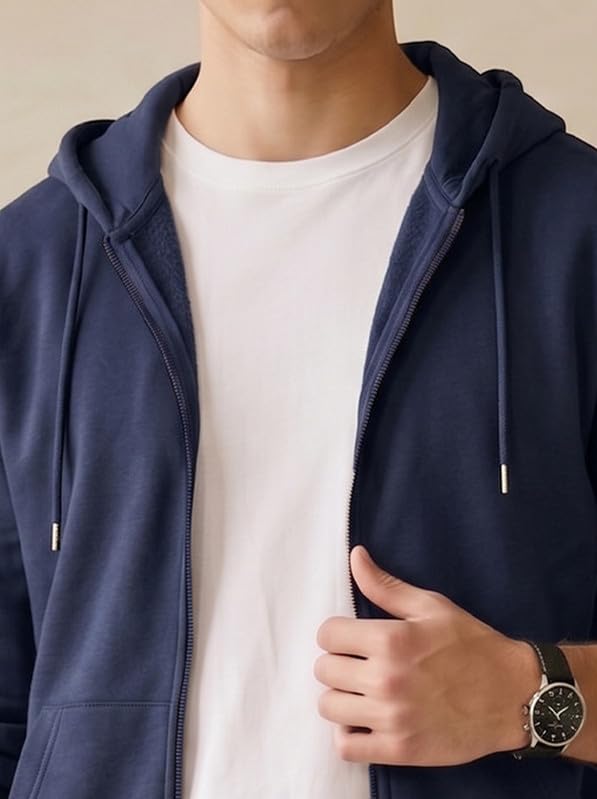 Image of XENOVAURBAN Zipper Hoodie for Men /Women | Unisex fit Cotton Fleece Hooded Sweatshirt - Zipper