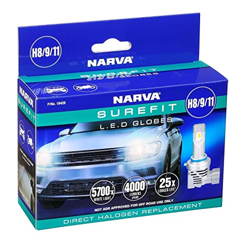 Narva 18428 H8/9/11 SureFit LED Globe 2-Pieces Pack