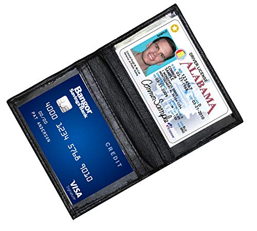 Ashlin Genuine Leather Double ID Holder. Drivers License|MetroPass|Double Photos Holder| Black [7503-07-01]4