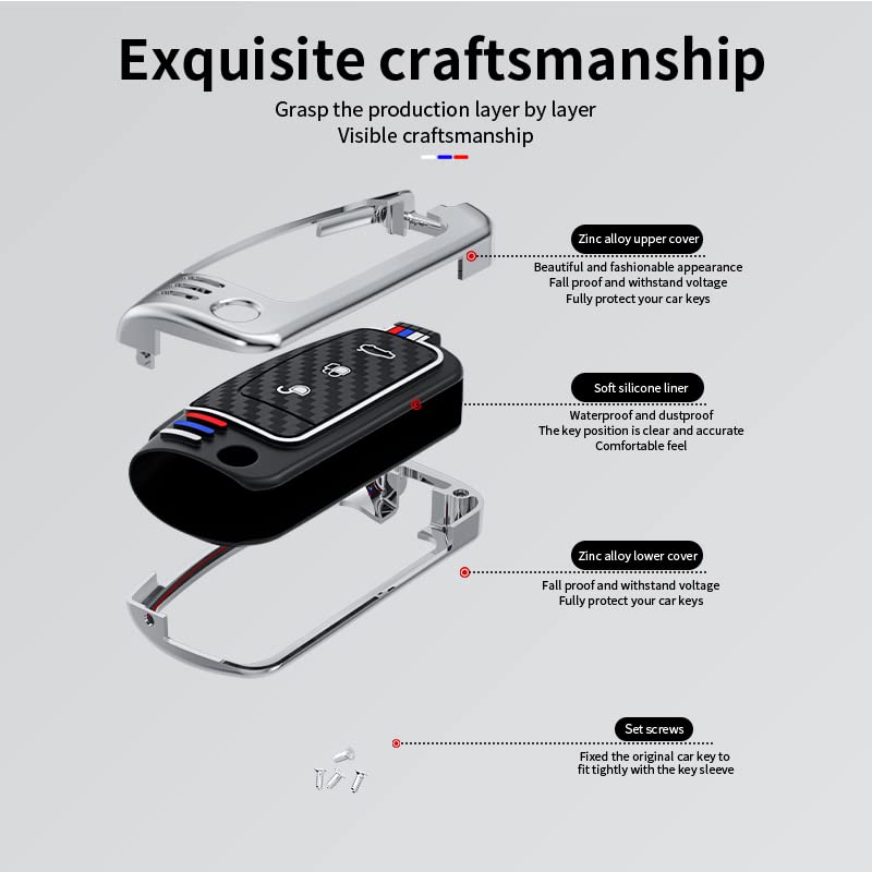ontto Custodia per Chiave Auto Compatibile con Ford Focus 2 MK2 Fiesta Mondeo Galaxy Falcon Kuga Territory Ecosport Accessori Portachiavi TPU Custodia Portachiavi Custodia Chiavi 3 Tasti Nero R
