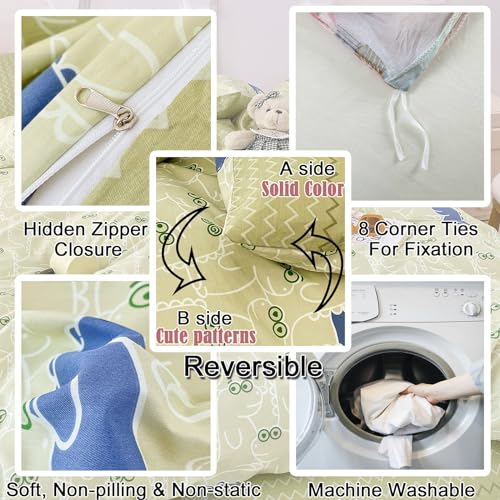 Morromorn Twin Duvet Cover Cotton For All Seasons, 3 Pcs Bed Set Cute Bedding Sets thumb #4