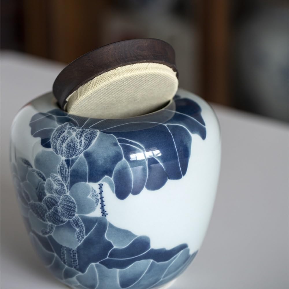 XYNSNDB Pojemnik na herbatę ceramiczny luzem pojemnik do przechowywania herbaty słoik okrągły słoik o dużej pojemności szczelnie zamknięty słoik słoik do przechowywania herbaty Retro zestaw do herbaty