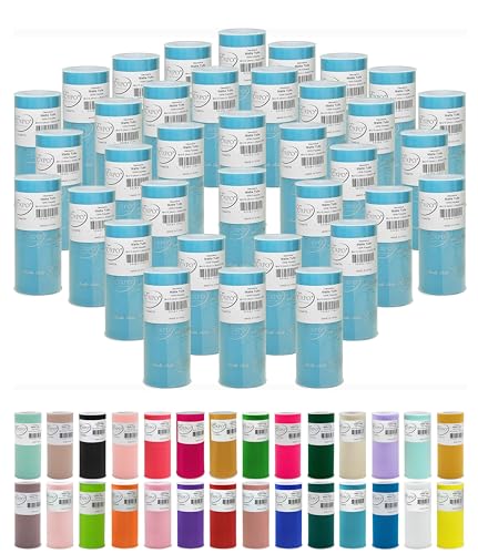 Image of Expo International Value Pack of Decorative Matte, 36 Rolls /Spools of 6 inch Tulle, 6 Inch x 25 Yards (Pack of 36), Turquoise
