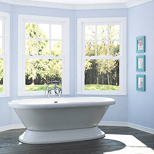 Luxury 72 inch Freestanding Tub with Vintage Tub Design in White, includes Pedestal Base and Polished Chrome Drain, from The Eastchester Collection Luxury 72 inch Freestanding Tub with Vintage Tub Design in White, includes Pedestal Base and Polished Chrome Drain, from The Eastchester Collection