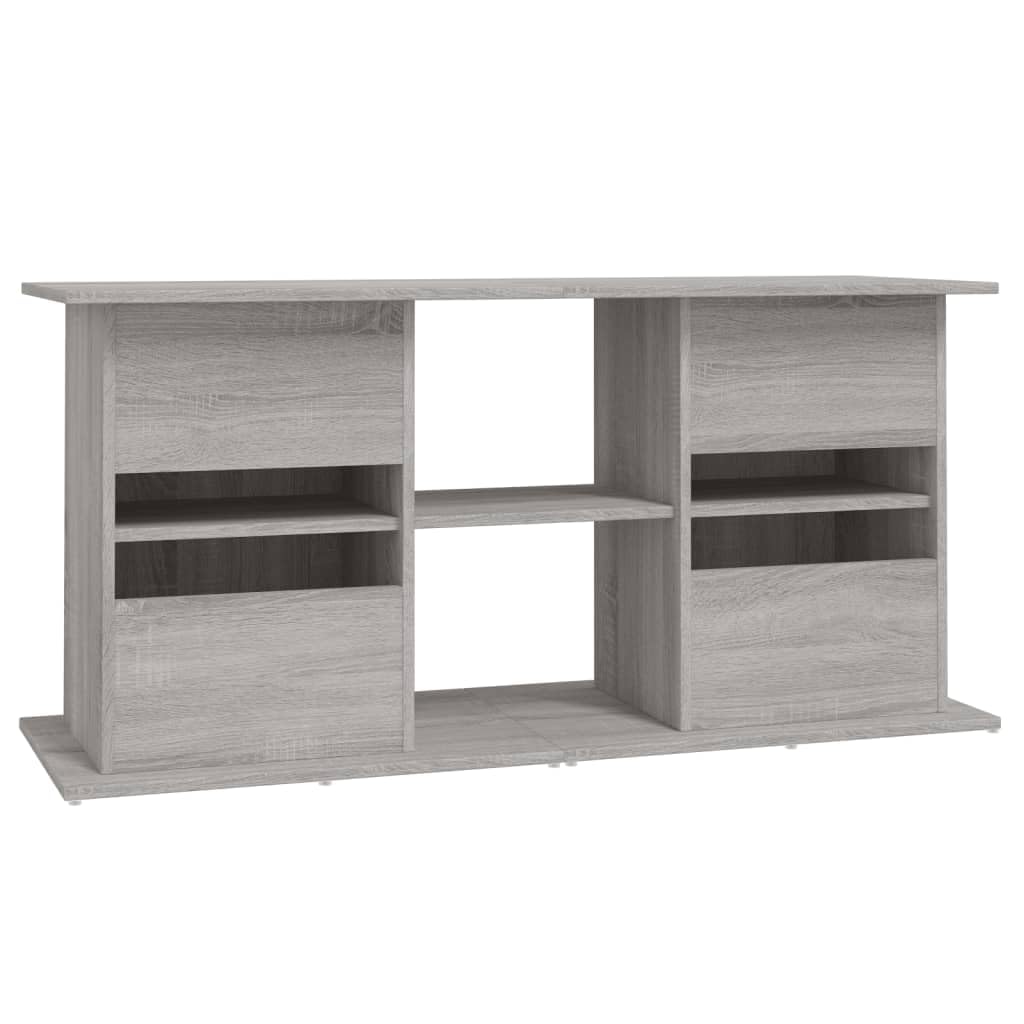 vidaXL Support pour Aquarium, Armoire pour Aquarium avec Compartiments et Étagères, Meuble de Base pour Aquarium avec Rangement, Sonoma Gris Bois d'Ingénierie