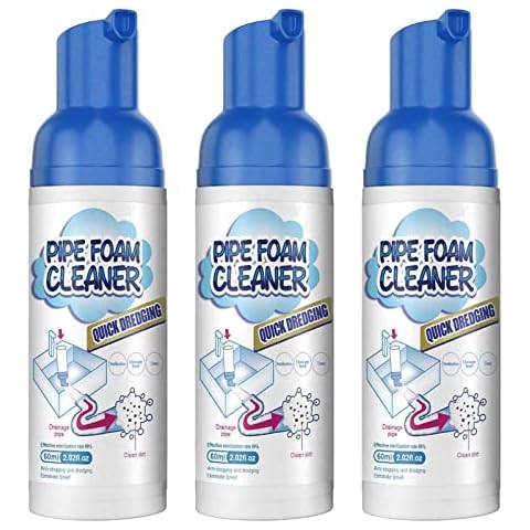 Herios Drain Foam Cleaner, Liquid Hair Drain Clog Remover & Cleaner, Pipe Dredge Deodorant Foam Cleaner for Shower Sink Drains (2) Cover