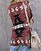FERBIA Women Boho Cardigan Aztec Open Front Loose Slouchy Sweaters Tribal Long Sleeve Knitted Christmas Jacket Coat