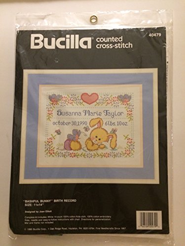 Bucilla Bashful Bunny kit broderie naissance pour créer soi-même un souvenir durable