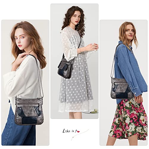 Image of Angelkiss Small Womens Crossbody Bag Leather Shoulder Purse for Women Hobo Bag with Adjustable Shoulder Strap