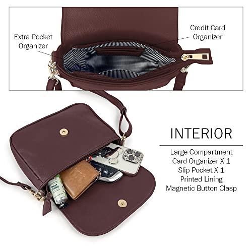 Image of EVVE Small Crossbody Bags for Women Trendy Flap Saddle Purses with Tassel Vegan leather Shoulder bag
