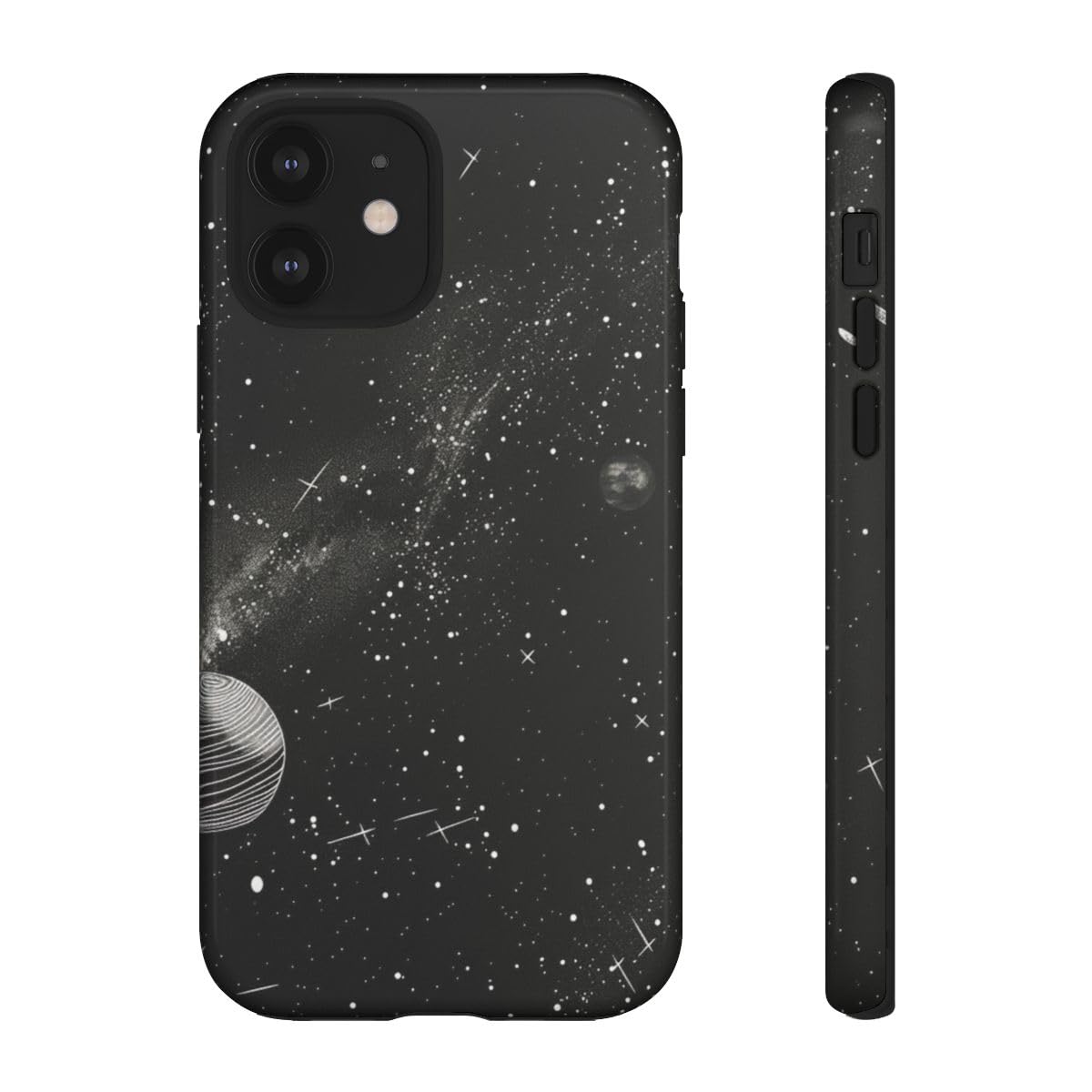 Illustration système solaire coque iPhone 12 look astronomie