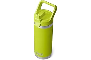 Rambler 18 oz Vacuum Insulated Stainless Steel Bottle with Straw Cap in Vibrant Chartreuse