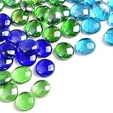 Decoración perfecta: mármol de cristal plano, 4 colores mezclados con transparente, brillante al sol, apto para rellenar jarrones, arreglos florales, manualidades, velas y mucho más.