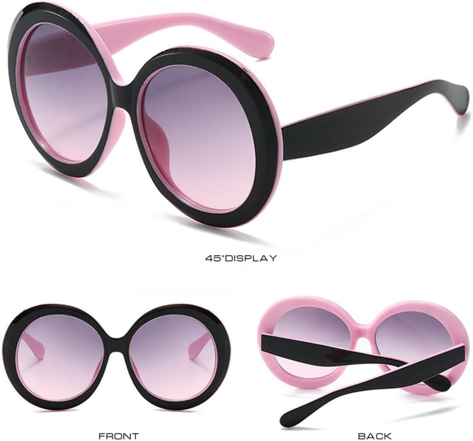 ADE WU Oversized Round Sunglasses for Women Vintage 60s 70s Big Frame UV 400 Protection Sun Glasses XL - Image 3